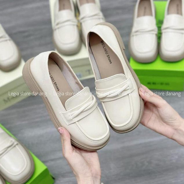 Giày loafer nữ L-18 quai xoắn bản hộp cao cấp - giày lười nữ sang xịn da đẹp