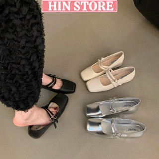 Giày sandal nữ đế bệt da mềm quai ngang hottrend, hài búp bê sang chảnh đi chơi, đi học phong cách Hàn Quốc MS22