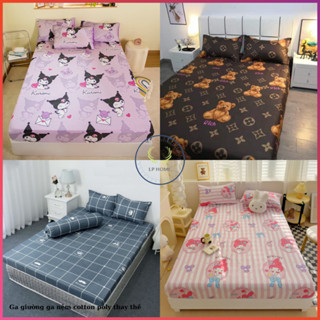 Ga giường cotton poly thay thế vải nhập hàng loại 1 cao cấp dễ thương màu sắc nét - Bo chun miễn phí 1m2/1m6/1m8