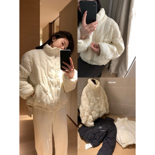 imchic | Sẵn Áo Khoác Phao Bông Hoa Nổi Có Dây Rút Chính Hãng Hers Phong Cách Hàn Quốc Thời Trang Nữ