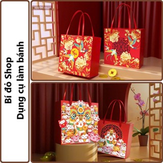 Set 10 hộp TẾT 2025 MÈO MAY MẮN KỲ LÂN ÉN XUÂN size S đựng bánh kẹo quà tặng - Bí đỏ shop Dụng cụ làm bánh