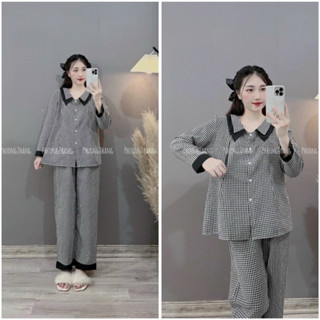 Bộ bầu - bộ sau sinh - BỘ ĐŨI THÁI KẺ  DÀI CỔ NHỌN - 4 MÀU Áo Có Khóa Kéo Hai Bên & Quần Có Chun Chỉnh