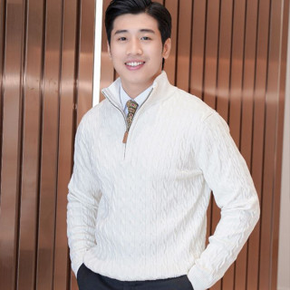 Áo len nam WEMAN half zip, thiết kế vặn thừng chất liệu cao cấp AL2401