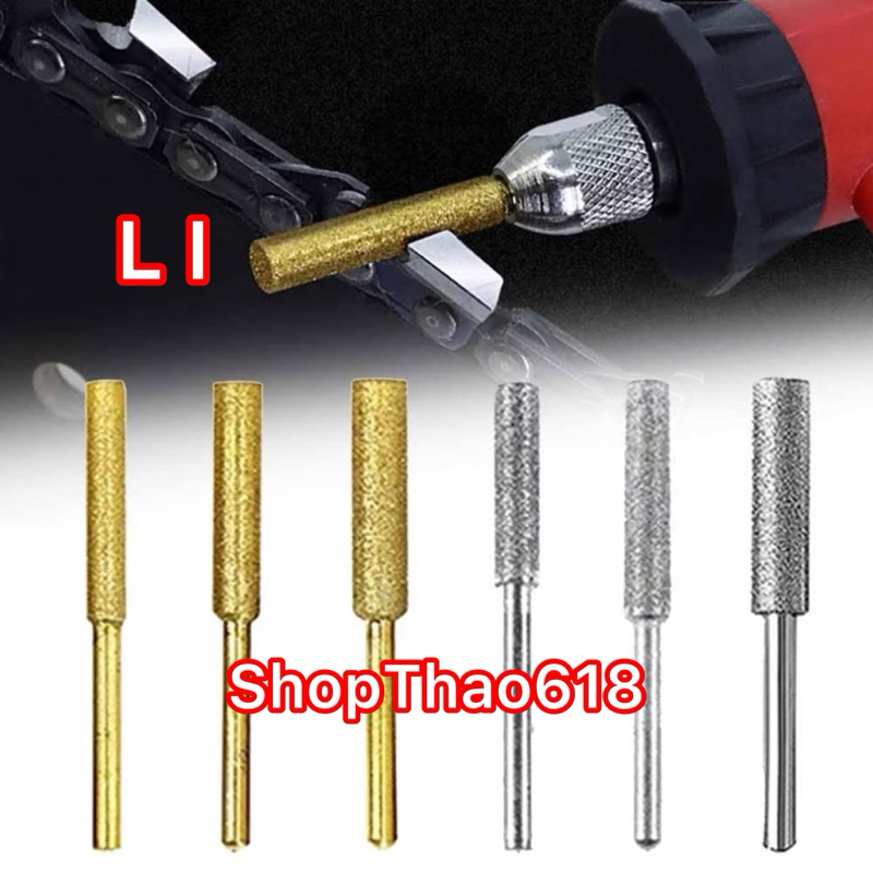 1 Dũa cưa xích gắn máy khoan mài mini Mũi mài xích máy cưa, lưỡi dũa cưa mài máy cắt >>>>>