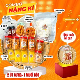 SET 2 COMBO BÁNH TRÁNG PHƠI SƯƠNG GỒM COMBO BƠ M2 5 MÓN + COMBO MUỐI BÉO HOT TREND NHÀ PACO FOOD-đồ ăn vặt snacks