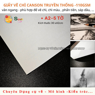 Giấy A2 canson vẽ chì 110gsm, mỏng , vân ngang [ Sugi Art Shop ]