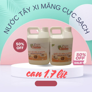 Nước tẩy xi măng Mega  can 1.7 lit, tẩy ron gạch loại mạnh nhất tặng miếng chà rửa, tẩy rong rêu cũ bẩn, đất cát, gỉ sét