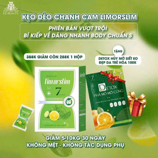  Kẹo dẻo chanh giảm cân giảm mỡ kèm gói detox 
