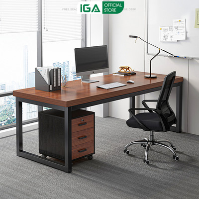 Bàn làm việc kết hợp tủ để đồ chất liệu gỗ MDF phủ melamin chống xước thương hiệu IGA - Gm191