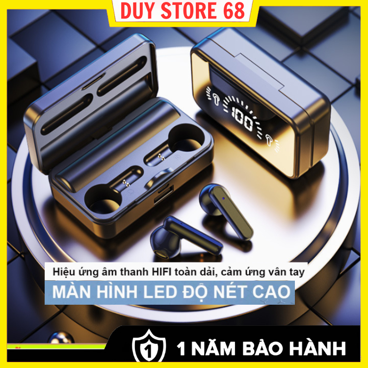 Tai Nghe Không Dây S20 Pro Bluetooth V5.2 - Âm Thanh Hifi 9D Cực Hay Có Micro màn hình LED chống thấm nước,Pin Trâu