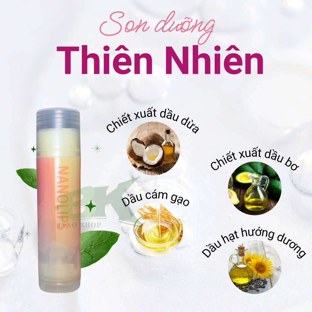 Son Dưỡng Môi Hồng Chiết Xuất Thiên Nhiên NANOLIPS 5gr Môi Không Còn Khô Ráp, Môi Hồng Hào, Giúp Dưỡng Ẩm Cho Môi | INNO
