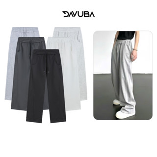 Quần nỉ 2 da DAVUBA nam nữ ống rộng 2in1 SM123