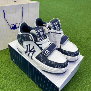 Giày_MLB Chunky Liner Mid NY màu xanh navy, giày mlb chunky cổ cao bản trung s.cấp full box bill