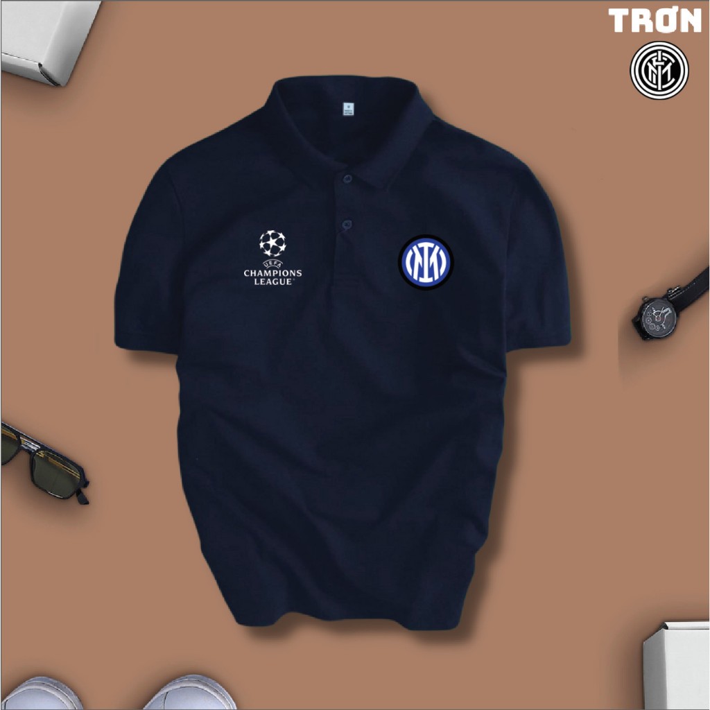 Áo polo CLB Inter Milan,  áo thun bóng đá thể thao thời trang nam nữ có cổ ngắn tay - TNG