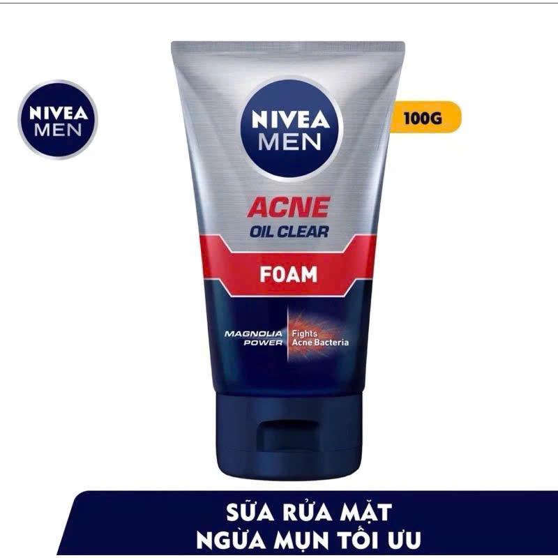 Sữa Rửa Mặt Nam Nivea Men giảm nhờn ngừa mụn tối ưu