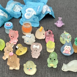  Sét 20  túi mù charm mini động vật phát sáng túi bóc quà bí mật blind bag test nhân phẩm mẫu dạ quang 