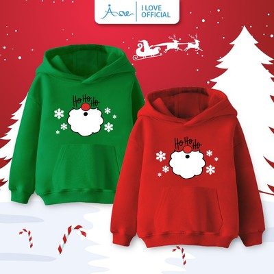 AORE-Áo hoodie CHRISTMAS cho bé, Áo dài tay có mũ hình Noel, Mừng Giáng Sinh chất nỉ da cá cho bé trai bé gái từ 10-35kg