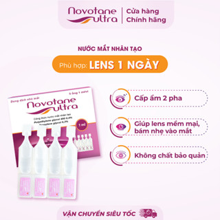 Nước Nhỏ Mắt Lens Dạng Vỉ Dành Cho Lens 1 Ngày Dưỡng Ẩm 2 Pha Novotane Ultra 1ml