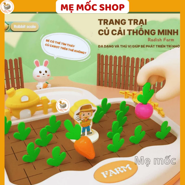 Bộ Nhổ Cà Rốt Cho Bé, Đồ Chơi Nông Trại Cà Rốt Cho Bé Phân Biệt Màu Sắc Ghi Nhớ Montessori Memocshop Làm Quà Tặng Cho Bé
