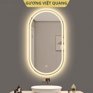 Gương Treo Tường Hình Con Nhộng Có Led, Cảm Ứng Một Chạm Đổi Màu, Gương Treo Phòng Tắm, Bàn Trang Điểm