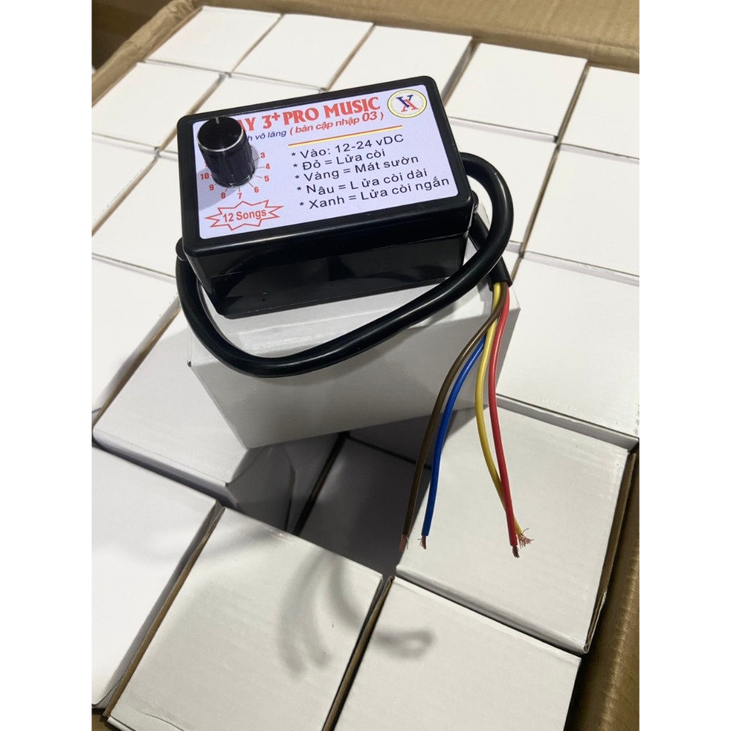 Nhại còi 3+ pro 12 bài, điện auto 12v và 24v