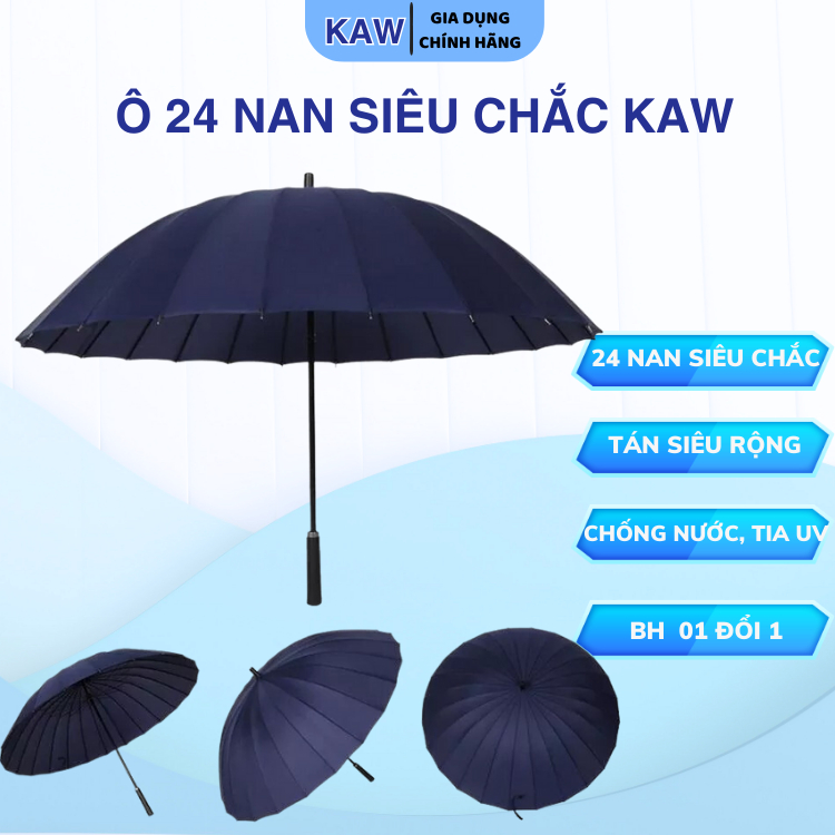 Ô Dù KAW Che Nắng, Che Mưa Loại 24 Nan Có Đủ Màu