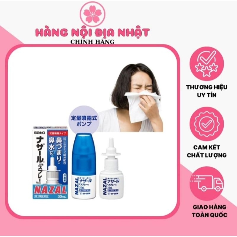Dung Dịch Xịt Xoang Mũi NAZAL Sato Nhật 30ml