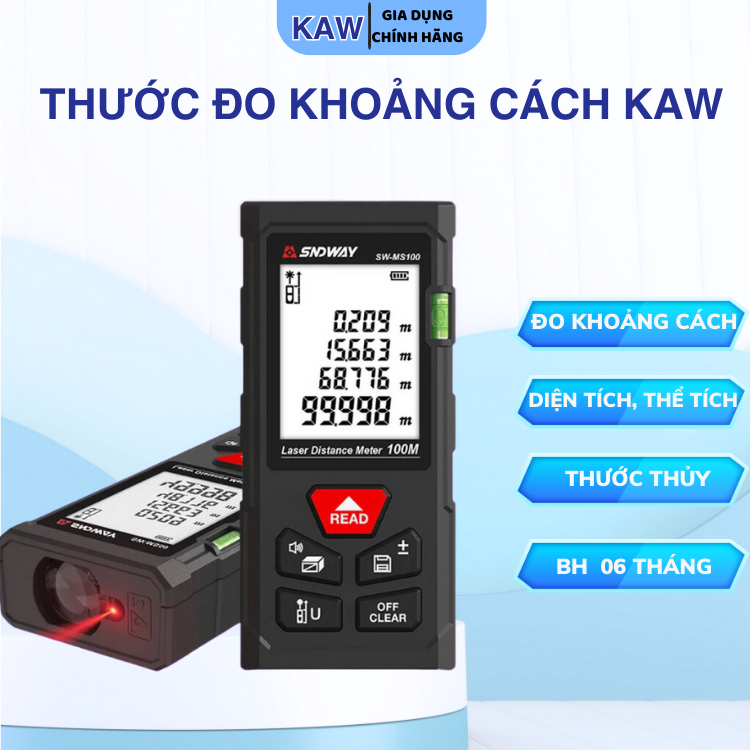 Thước Đo Khoảng Cách Bằng Tia Laser KAW- SND WAY Đo Lazer Đa Năng, Đo Laser Xây Dựng M40/M50/M70/M100