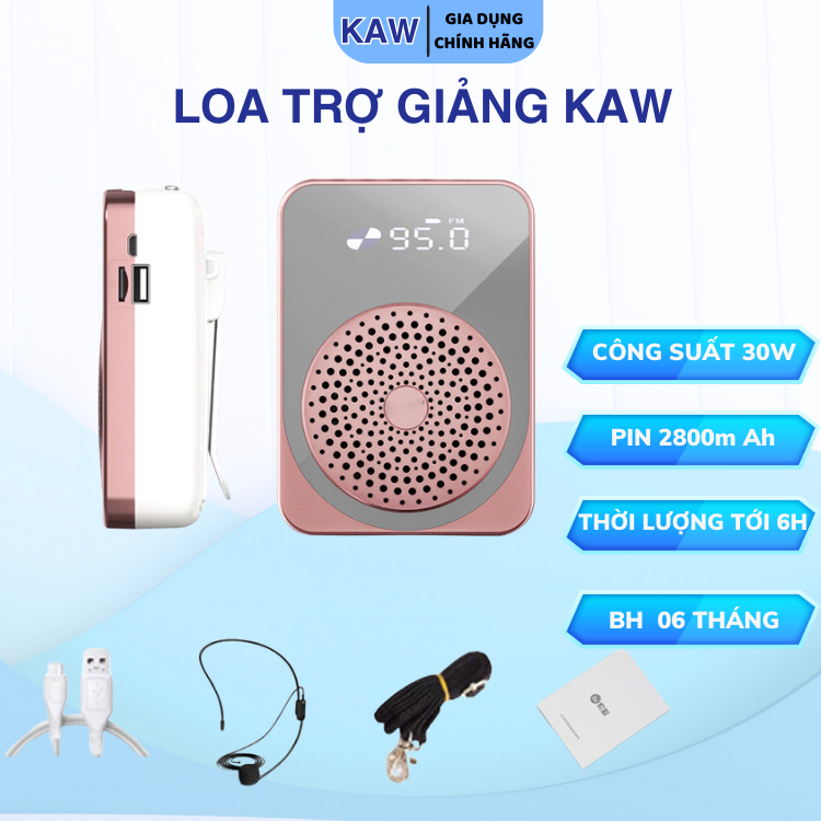Loa Trợ Giảng Cho Giáo Viên Không Dây KAW, Bluetooth 5.0, Bảo Hành 06 Tháng