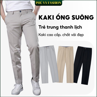 Quần kaki nam ống suông Phú Vy Fashion chất đẹp, quần dài nam trẻ trung phù hợp đi học đi làm