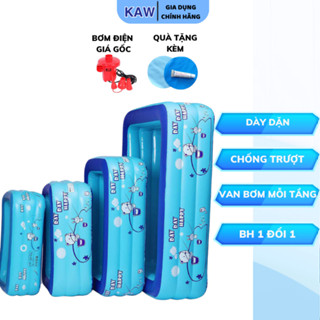 Bể Bơi Phao KAW 3 Tầng Trẻ Em 3M, 2M6, 2M1, 1M8, 1M5.. Dày Dặn Đáy 2 Lớp Chống Trượt, An Toàn Cho Bé