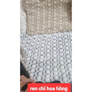 vải ren lưới chỉ (hoa hồng)