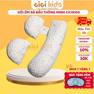 Gối Bầu Cánh Tiên, Gối Ôm Bà Bầu Cao Cấp CiCiKids Giúp Mẹ Bầu Ngủ Ngon, Giảm Đau Lưng, Nâng Đỡ Bụng