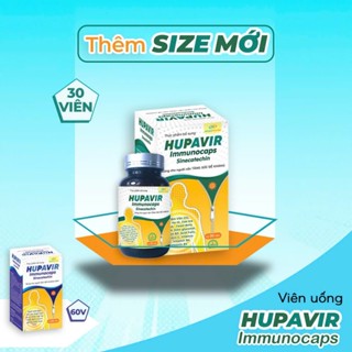 (Che tên sp)Viên uống Hupavir Immunocaps tăng đề kháng hộp 30 viên - Hỗ trợ tăng đào thải hpv, sùi mào gà cho nam và nữ