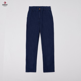  Quần Dài Nữ GENVIET Vải Jeans Trẻ trung Form Col Thụng Quần Bò Baggy Nữ Cạp Chun Chất Liệu Co Giãn Hiện Đại TQ106J8522 