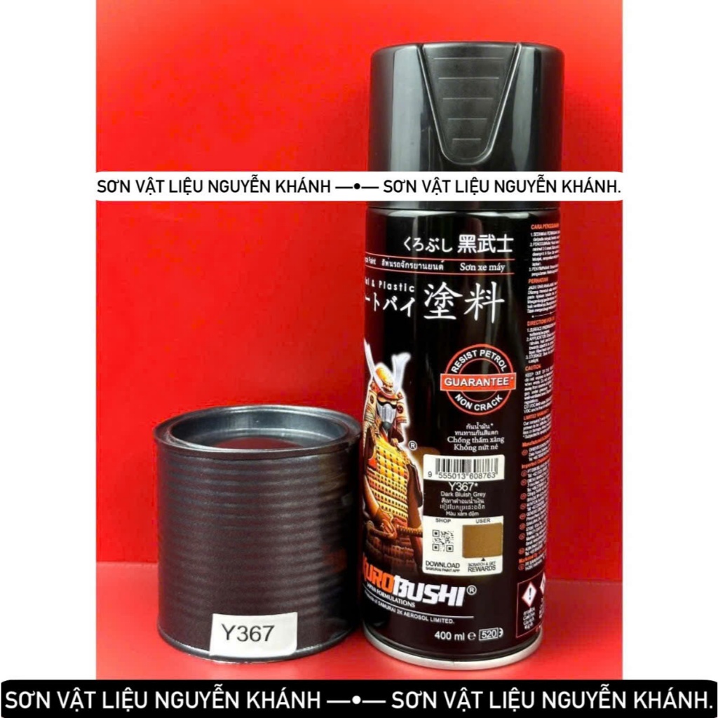 Y367-xịt samurai màu xám đậm