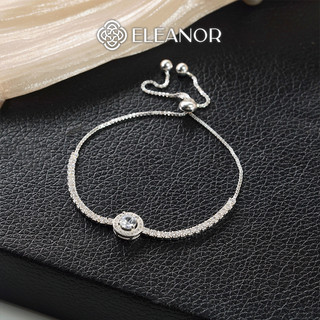  Vòng tay nữ dây rút bạc 925 Eleanor Accessories đính đá mặt tròn phụ kiện trang sức lắc tay 8831 