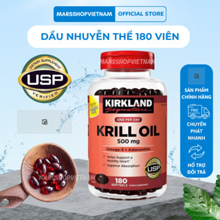 Dầu Nhuyễn Thể Kirkland Krill Oil 500mg 180 Viên Bổ Sung Omega 3 Nguyên Chất Và Astaxanthin Mỹ