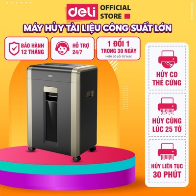 Máy Hủy Tài Liệu Công Suất Lớn DELI Có Thể Hủy Được CD & Thẻ Cứng Máy Cắt Giấy Bảo Mật Giấy Tờ