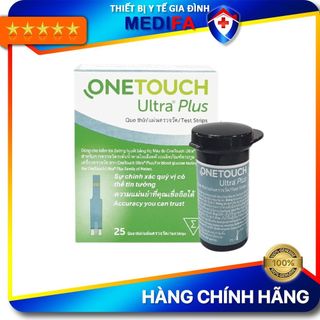 Hộp 25 que thử đường huyết onetouch ultra plus dùng cho máy đo đường huyết onetouch ultra plus flex