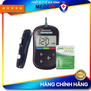 Máy đo đường huyết onetouch ultra plus flex trọn bộ kèm 25 que thử & 25 kim lấy máu, bảo hành trọn đời