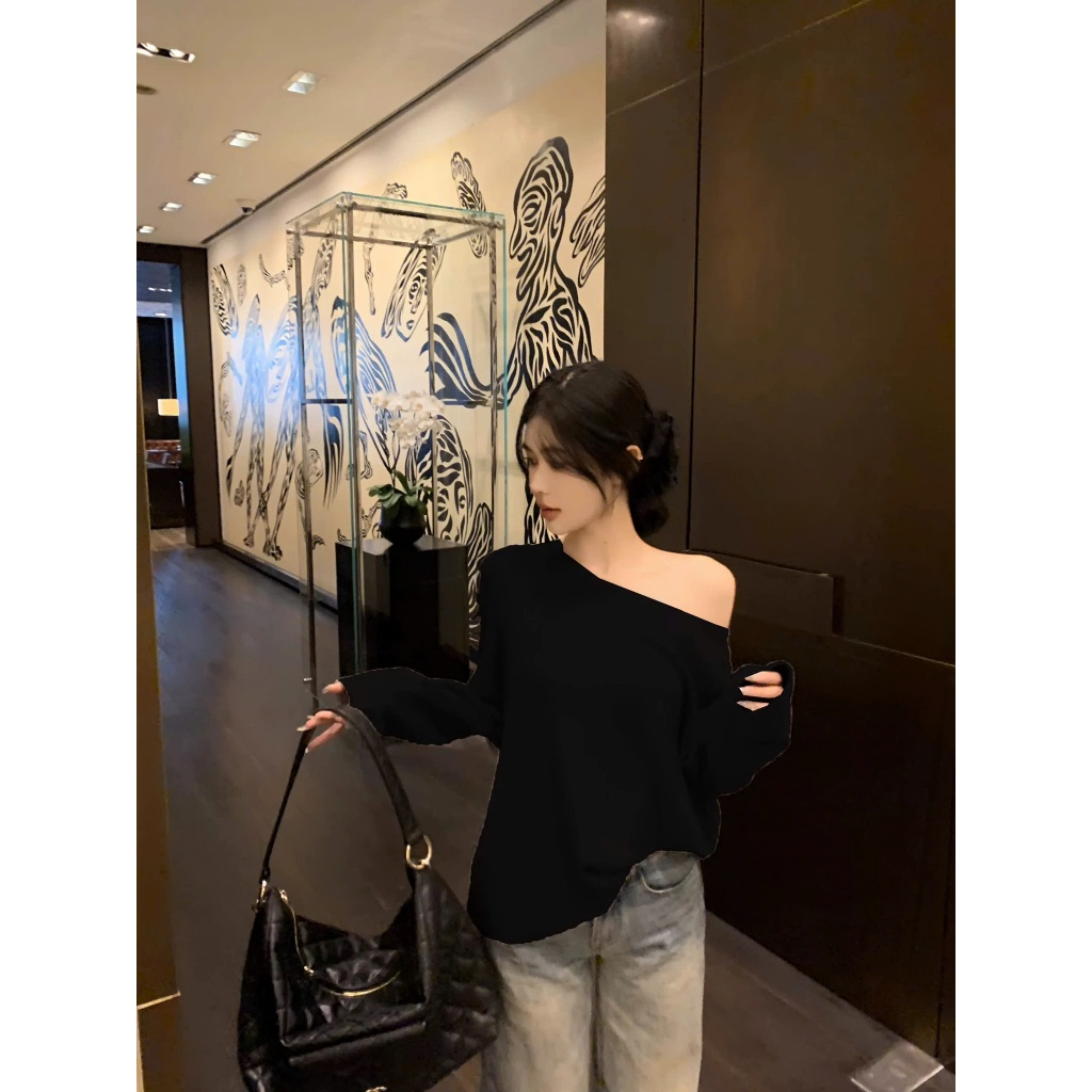 Áo Trễ Vai Dài Tay Sang Chảnh, Áo Lệch Vai Chất Tăm Lông Thỏ Phong Cách Trẻ Trung, Năng Động - A85 | BigBuy360 - bigbuy360.vn