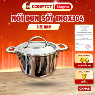 [RK49] Nồi inox bếp từ 304 nhỏ mini 10cm đun sốt 3 đáy bằng thép không gỉ 18/10