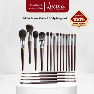 [OVW] Bộ cọ makeup 22 cây lông thú tự nhiên cán gỗ cho trang điểm chuyên nghiệp, cá nhân shop LUCINA COSMETICS