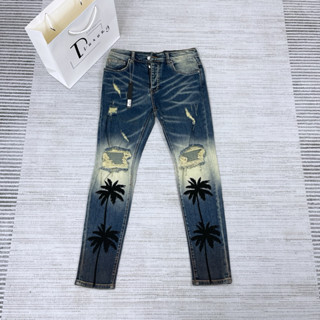 [Hàng Cao Cấp] - Quần Jeans Amiri Cây Dừa - Quần Bò Cây Dừa - Classic Wash Rách To 2 Gối-Form Slimfit - Dluxury
