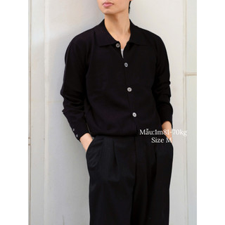  Áo Knitted dài tay sợi dệt Acrylic-cotton- spandex form oversized bền bỉ chống dão chống co xẻ tà xẻ tay bản cổ l 