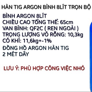 Hàn Tig Bình Argon 8Lít