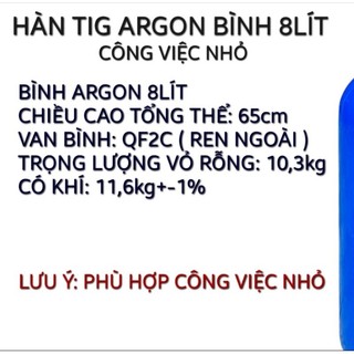 Hàn Tig Bình Argon 8Lít