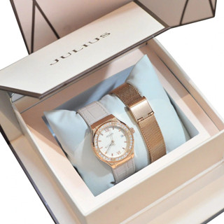 Combo đồng hồ nữ Julius JA-1395 + dây thép | Julius Official