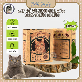 Cát Gỗ vệ sinh cho mèo, cát cho mèo CATVIET từ thiên nhiên, không bụi, khử mùi, vón cục -  hộp 2.5Kg